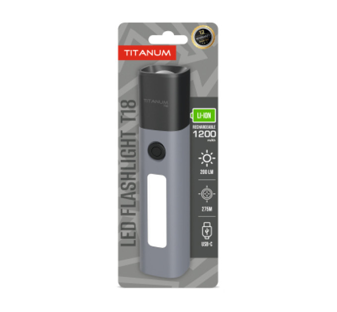 TITANUM Ліхтар TITANUM 200Lm Gray (TLF-T18)