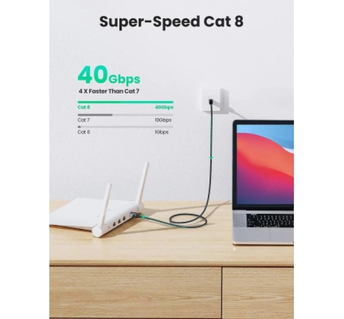 Ugreen Патч-корд 1м, S/FTP cat 7 RJ-45 COPPER Ugreen (U_80429)