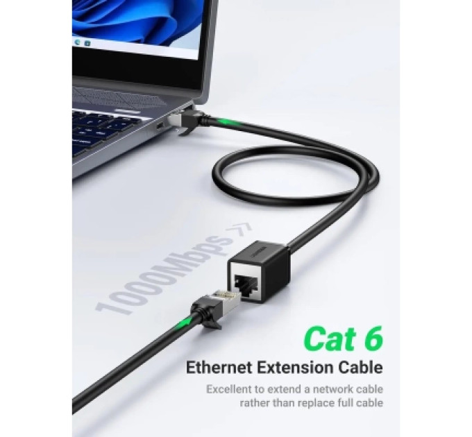 Ugreen Патч-корд 1м, F/UTP cat 6 RJ-45 extension black Ugreen (U_11279)