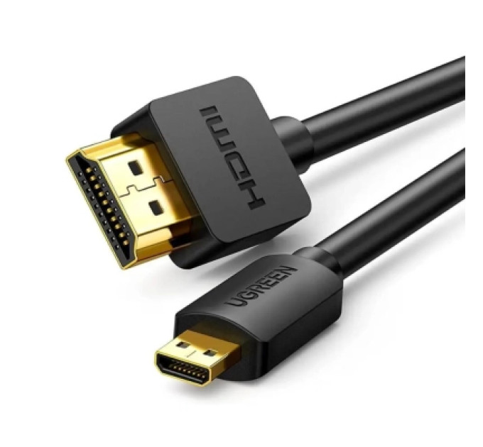 Ugreen Кабель мультимедійний HDMI M to HDMI micro M 2.0m 4K black Ugreen (30103)