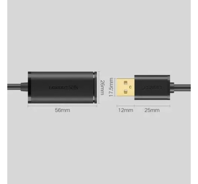 Ugreen Дата кабель USB 2.0 AM to AF 15.0m Active black Ugreen (10323)