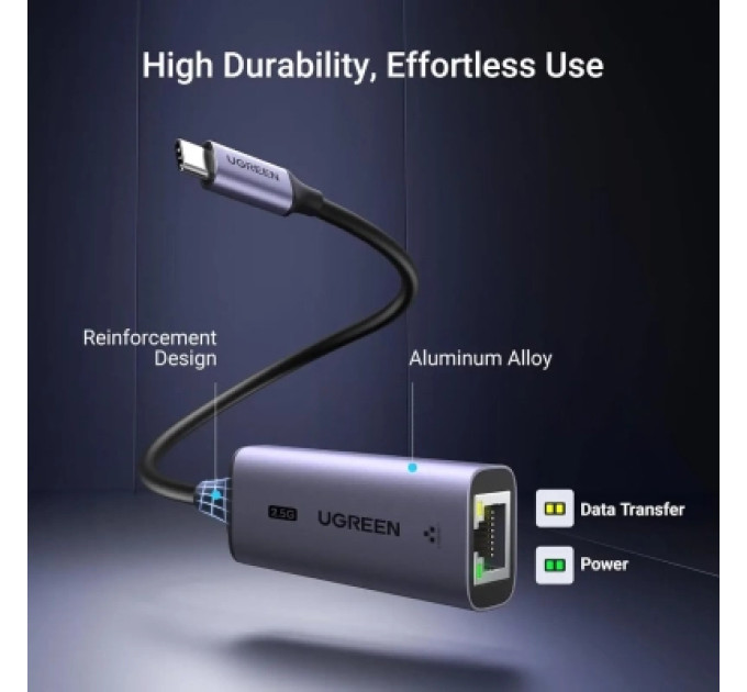 Ugreen Перехідник USB-C to RJ45 Ethernet 2500Mbps Ugreen (25052)
