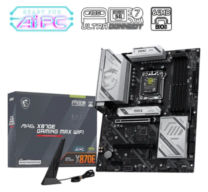 MSI Материнська плата MSI MAG X870E GAMING MAX WIFI