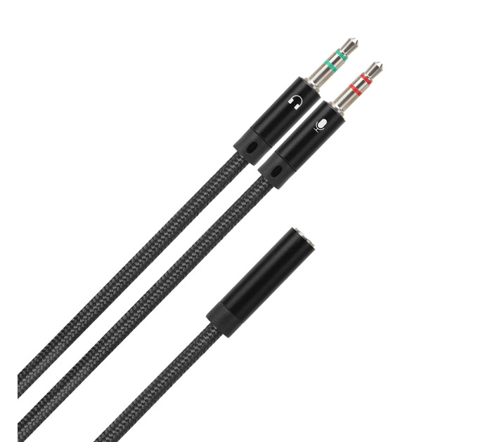 ColorWay Адаптер ColorWay 3.5 мм - 2х3.5 мм (F/M), 1 м, Black (CW-AD-J2MJ)