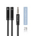 ColorWay Адаптер ColorWay 3.5 мм - 2х3.5 мм (M/F), 0.28 м, Black (CW-AD-J2FJ)