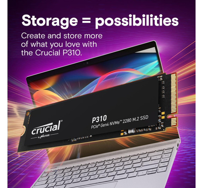 Crucial Твердотільний запам’ятовувальний пристрій накопичувач (SSD) G4 M.2 NVME 1TB TRAY P310 CT1000P310SSD8-T CRUCIAL