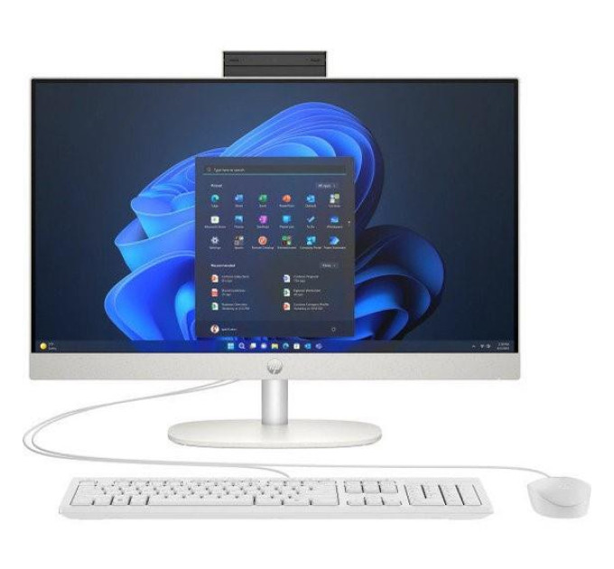 HP pcs Комп'ютер персональний моноблок HP 240-G10 23.8" FHD IPS AG, Intel U7-155U, 16GB, F512GB, UMA, WiFi, кл+м, 2р, DOS, білий