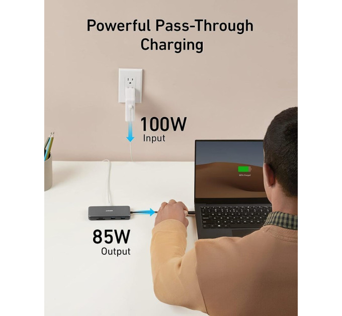 Anker USB-хаб Anker USB-C 8-в-1 Black (A83830A2)