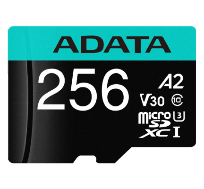 ADATA Карта пам'яті ADATA 256GB microSD class 10 UHS-I U3 V30 A2 Premier Pro SD 6.0 (AUSDX256GUI3V30SA2-RA1)