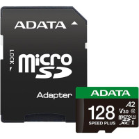 Карта пам'яті ADATA 128GB microSD class 10 UHS-I U3 V30 A2 Speed Plus (UD128GUI3V30A2SP-RA1)
