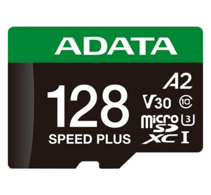 ADATA Карта пам'яті ADATA 128GB microSD class 10 UHS-I U3 V30 A2 Speed Plus (UD128GUI3V30A2SP-RA1)