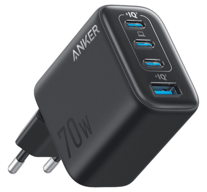 Anker Мережевий зарядний пристрій Anker Charger 70W, 3xUSB-C, 1xUSB-A, Black (A121CG11)