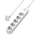 ColorWay Фільтр живлення ColorWay CW-CHE44PDW 4 розетки, 4USB (Type-C PD20W + 3USB QC3.0) (45W), 2 м, White