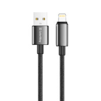 Кабель ColorWay USB - Lightning (M/M), zinc alloy braided, 3А, 1 м, Black (CW-CBUL098-BK)