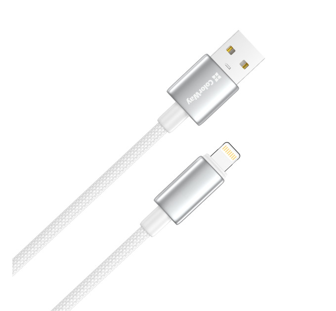 ColorWay Кабель ColorWay USB - Lightning (M/M), zinc alloy braided, 3А, 1 м, White (CW-CBUL098-WT)