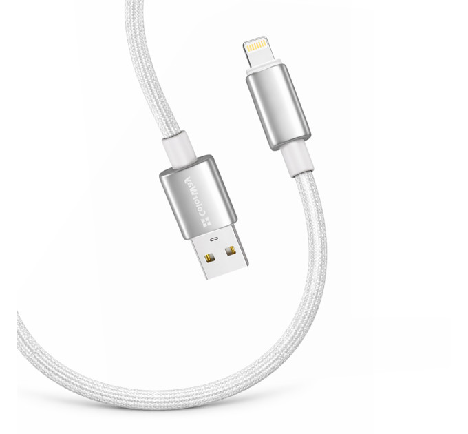 ColorWay Кабель ColorWay USB - Lightning (M/M), zinc alloy braided, 3А, 2 м, White (CW-CBUL099-WT)