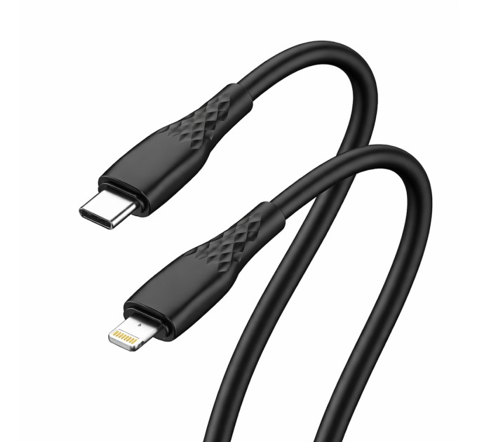 ColorWay Кабель ColorWay USB Type-C - Lightning (M/M), textured PVC, 3А, 2 м, Black (CW-CBPDCL095-BK)