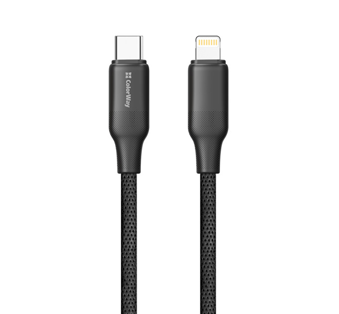 ColorWay Кабель ColorWay USB Type-C - Lightning (M/M), TPE embossed, 3А, 2 м, Black (CW-CBPDCL102-BK)