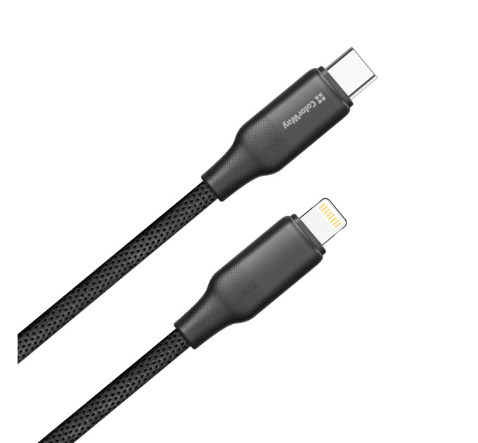 ColorWay Кабель ColorWay USB Type-C - Lightning (M/M), TPE embossed, 3А, 2 м, Black (CW-CBPDCL102-BK)