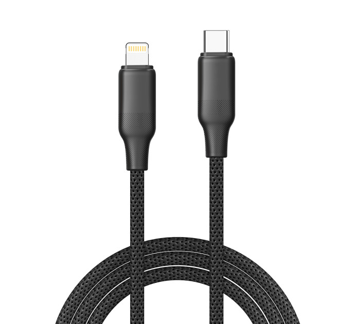 ColorWay Кабель ColorWay USB Type-C - Lightning (M/M), TPE embossed, 3А, 2 м, Black (CW-CBPDCL102-BK)