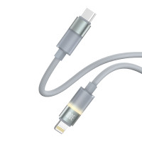 Кабель ColorWay USB Type-C - Lightning (M/M), warm light, 3А, 1 м, Grey (CW-CBPDCL092-GR)