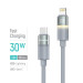 ColorWay Кабель ColorWay USB Type-C - Lightning (M/M), warm light, 3А, 1 м, Grey (CW-CBPDCL092-GR)