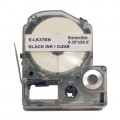 Стрічка для принтера етикеток UKRMARK E-K3TBN, 9мм х 9м, black on transparent, сумісна з LK-3TBN (900856)
