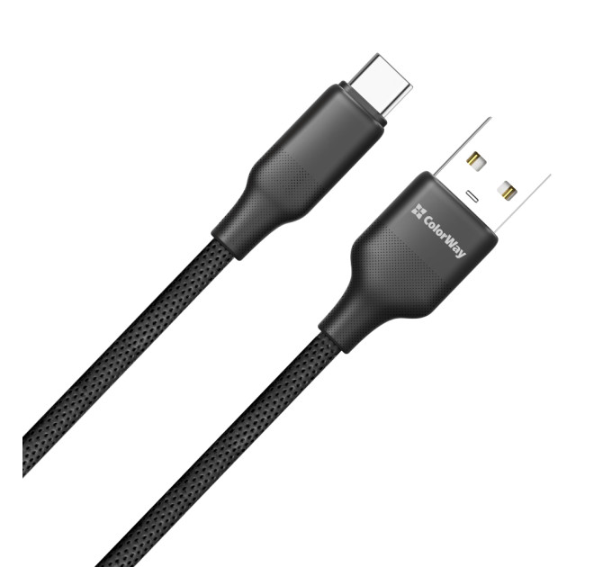 ColorWay Кабель ColorWay USB - USB Type-C (M/M), TPE embossed, 3А, 2 м, Black (CW-CBUC102-BK)
