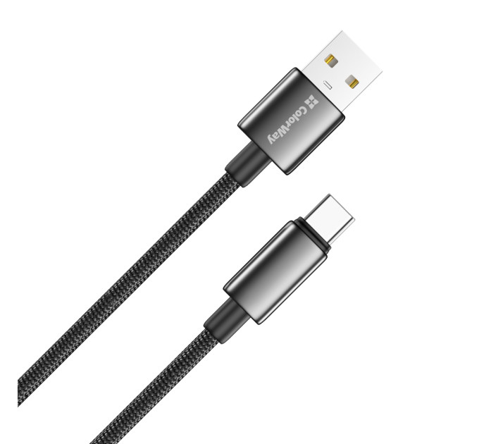 ColorWay Кабель ColorWay USB - USB Type-C (M/M), zinc alloy braided, 3А, 2 м, Black (CW-CBUC099-BK)