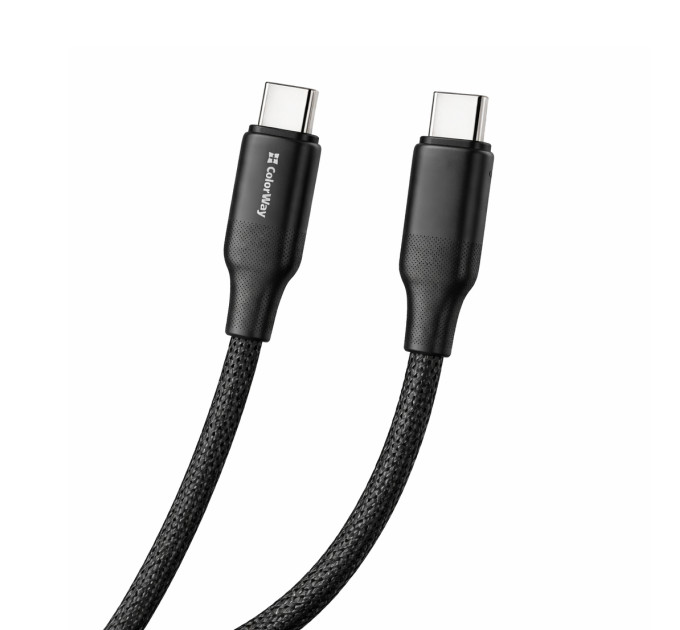 ColorWay Кабель ColorWay USB Type-C - USB Type-C (M/M), TPE embossed, 3А, 1 м, Black (CW-CBPDCC101-BK)