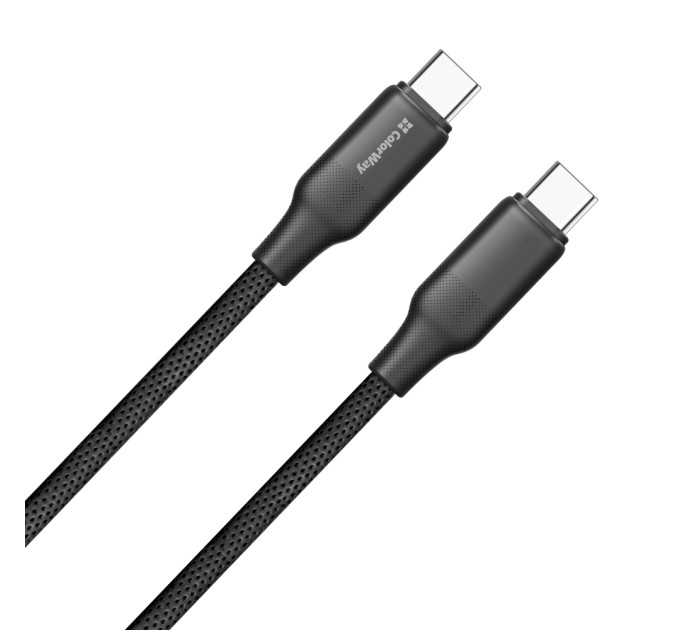 ColorWay Кабель ColorWay USB Type-C - USB Type-C (M/M), TPE embossed, 3А, 1 м, Black (CW-CBPDCC101-BK)