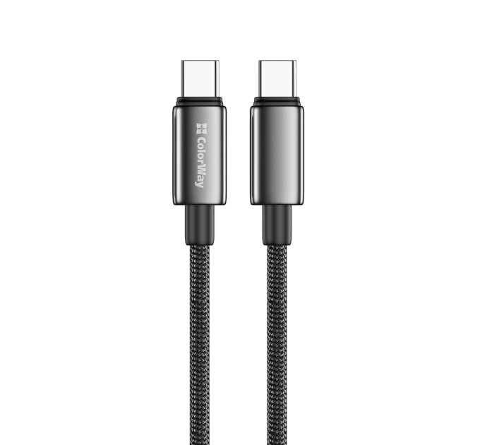 ColorWay Кабель ColorWay USB Type-C - USB Type-C (M/M), zinc alloy braided, 5А, 2 м, Black (CW-CBPDCC099-BK)