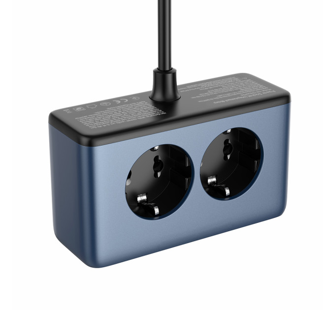 ColorWay Фільтр живлення ColorWay CW-CHE25PDB 45W 2 розетки, 1xUSB-A 2xUSB-C, 2 м, синій
