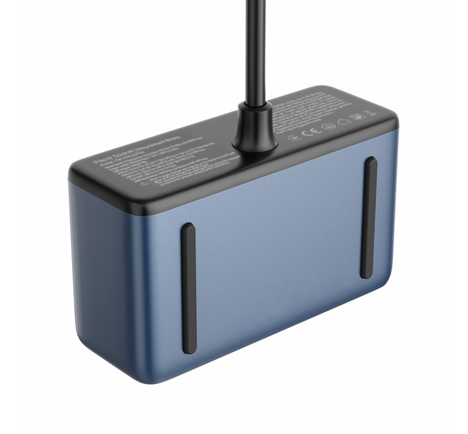 ColorWay Фільтр живлення ColorWay CW-CHE25PDB 45W 2 розетки, 1xUSB-A 2xUSB-C, 2 м, синій
