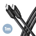 AXAGON Кабель AXAGON BUCM3-CM10AB USB-C-USB-C 3.2 Gen 1, 1m, PD 60W, 3A, чорний