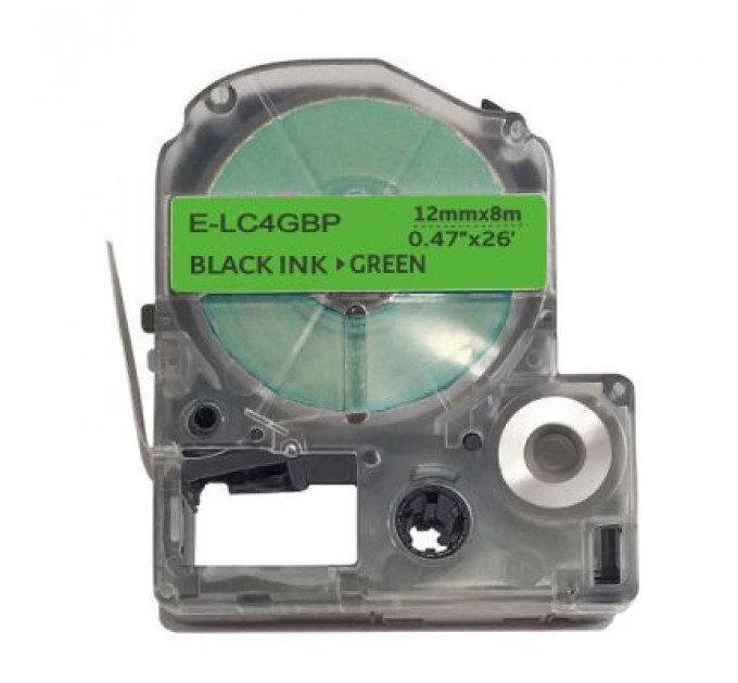 Стрічка для принтера етикеток UKRMARK E-LC4GBP, 12мм х 8м, black on green, сумісна з LC-4GBP (900508)