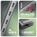 AXAGON Хаб концентратор AXAGON HMC-10HLS USB-C 5Гбіт/с 9in1 hub, сірий