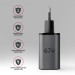AXAGON Мережевий зарядний пристрій з дисплеєм AXAGON ACU-PQ67D, 2x port (USB + USB-C), PD3.0/QC4+/PPS/Apple, 67W, сірий
