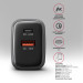 AXAGON Мережевий зарядний пристрій з дисплеєм AXAGON ACU-PQ67D, 2x port (USB + USB-C), PD3.0/QC4+/PPS/Apple, 67W, сірий