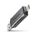 AXAGON Кардрідер AXAGON CRE-DAC SuperSpeed USB-C + USB-A card reader