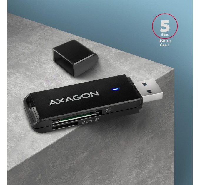 AXAGON Кардрідер AXAGON CRE-S2N SuperSpeed USB-A card reader