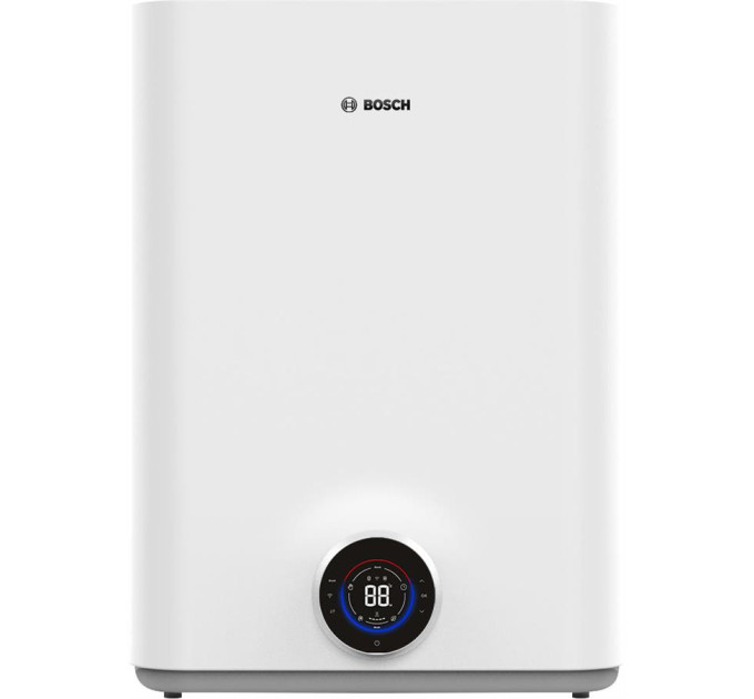 BOSCH CLIMATE Водонагрівач електр. BOSCH плаский слім Tronic 5500iT, 80л, 1.5кВт, ун. монтаж, електр. кер-ння, Wi-Fi, B, білий