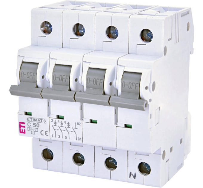 ETI Автоматичний вимикач ETI ETIMAT 6 3p+N C 50 А (6 kA) (2146521)