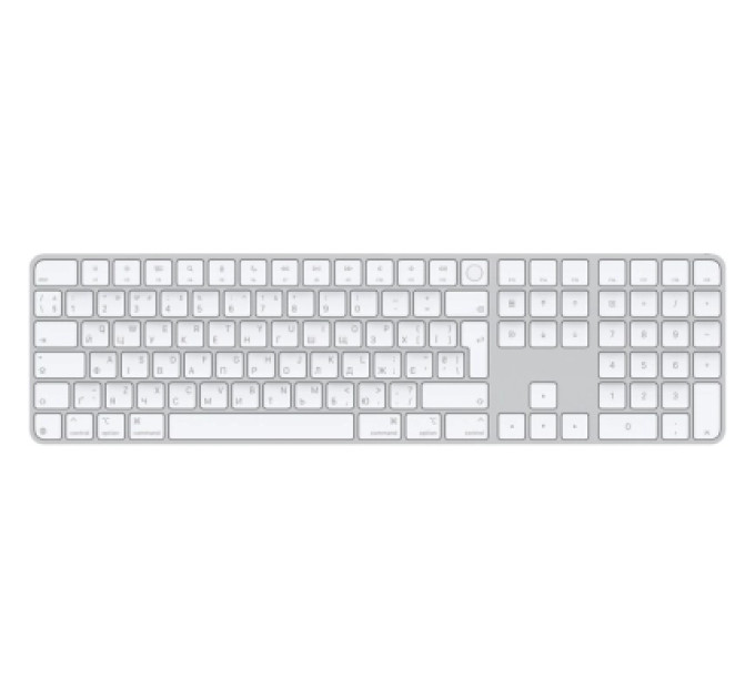 Apple Клавіатура Apple Magic Keyboard with Touch ID Bluetooth/USB UA White (MXK73UA/A)