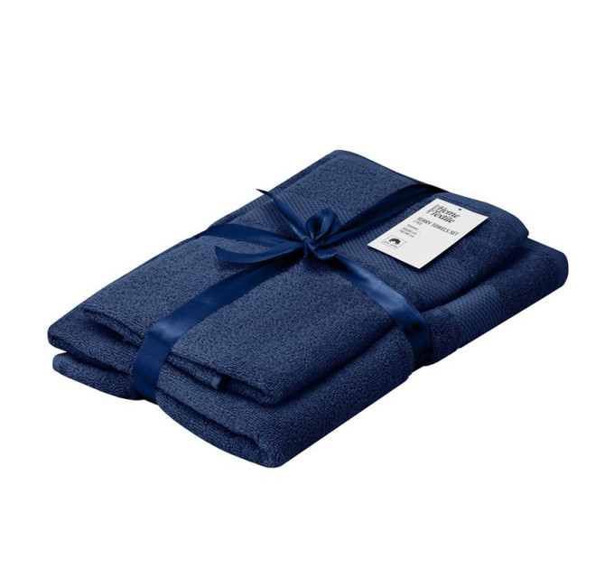 ARDESTO Textiles Набір рушників махрових ARDESTO Essence 50х90см, 70х140см, 2шт, 100% бавовна, синій темний