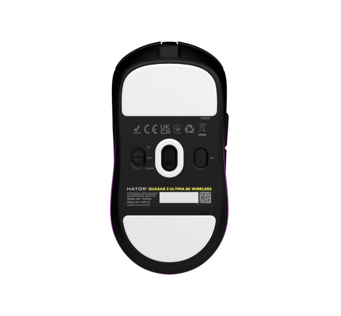Hator Мишка Hator Quasar 3 Ultima 8K Wireless/Bluetooth/USB Black/Purple (HTM760)