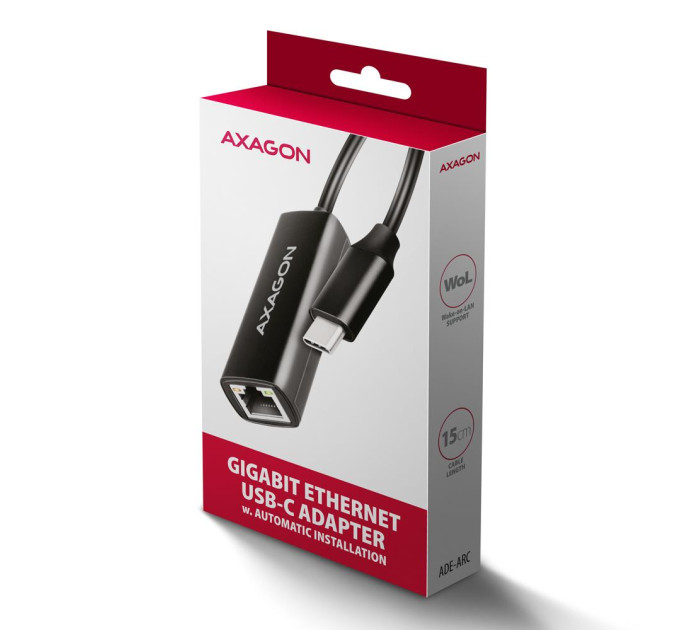 AXAGON Мережевий адаптер AXAGON ADE-ARC USB-C 1 gigabit, чорний