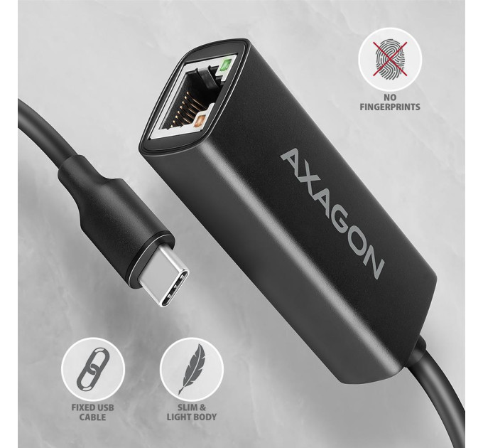 AXAGON Мережевий адаптер AXAGON ADE-ARC USB-C 1 gigabit, чорний