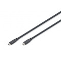 DIGITUS Retail Кабель DIGITUS USB-C > USB-C заряджання/синхронізації, USB4 2.0, 80G, 240W, 16K, силіконовий, 1м, чорний