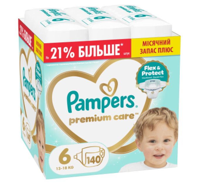 Pampers Підгузки Pampers Premium Care Розмір 6 (13-18 кг) 140 шт (8006530223683)